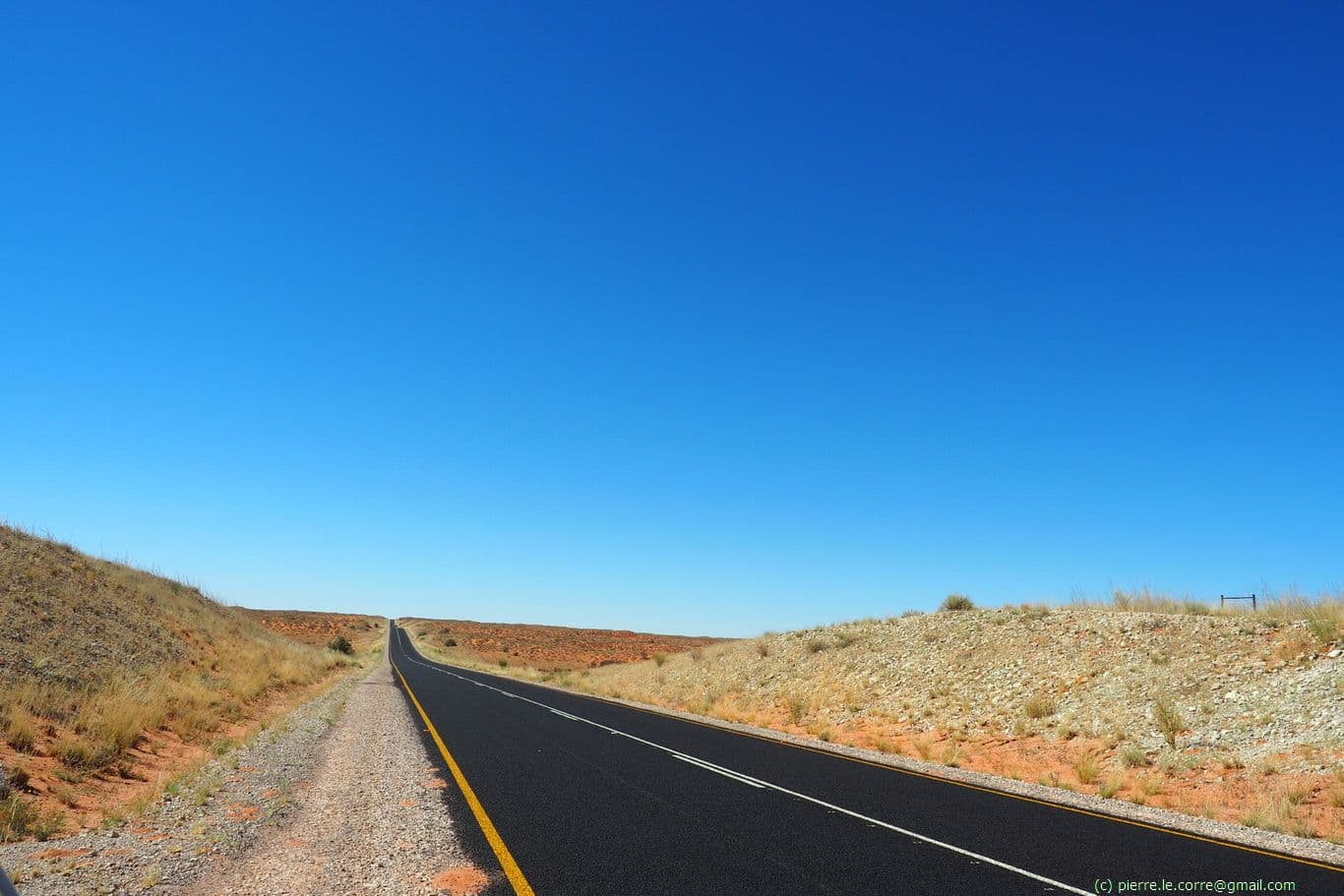 Partially paved road