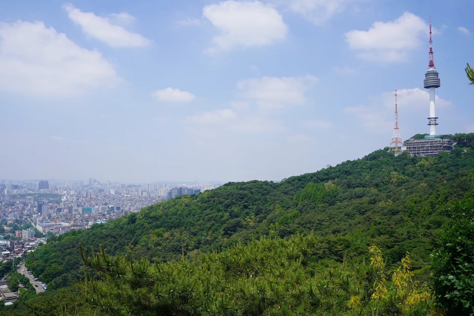 Communication tower at the top of the City walk Namsan