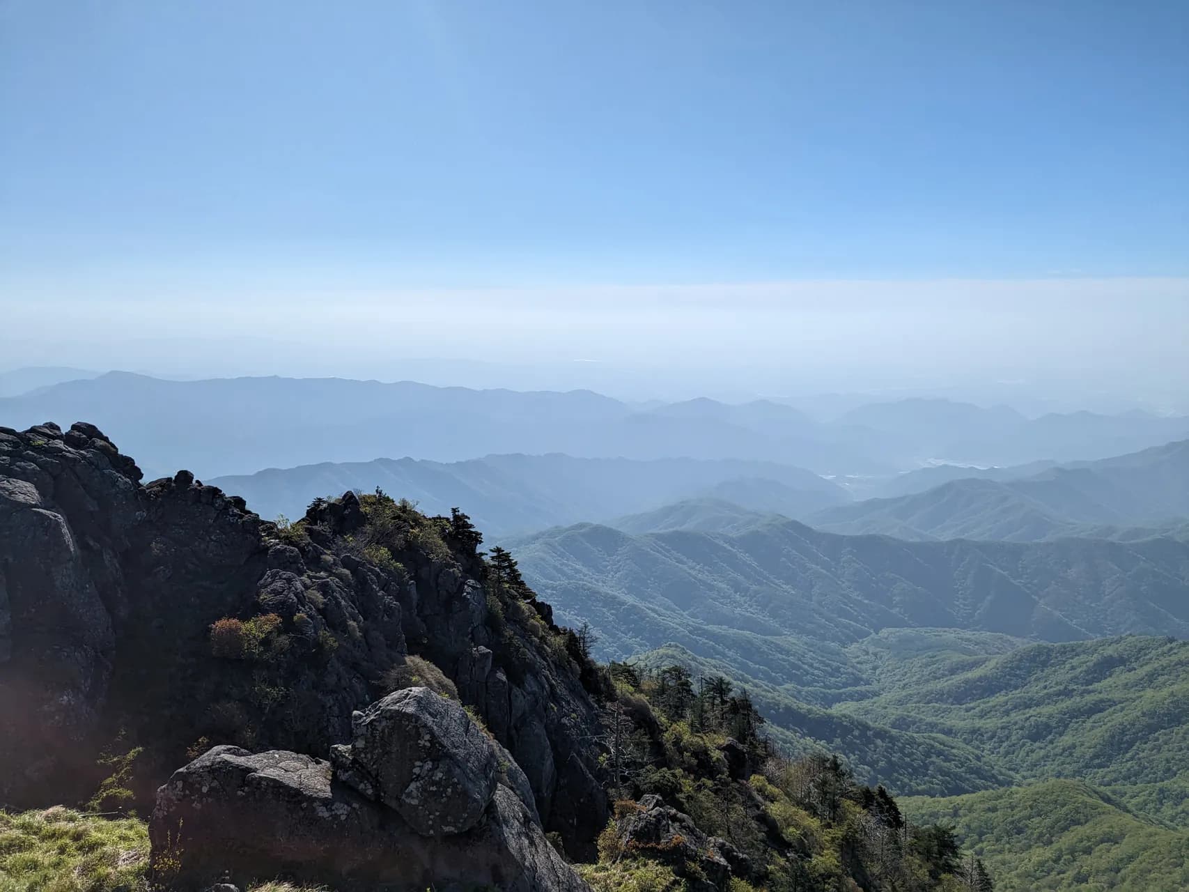 Viewpoint from the summit of Cheonwangbong 1915 m