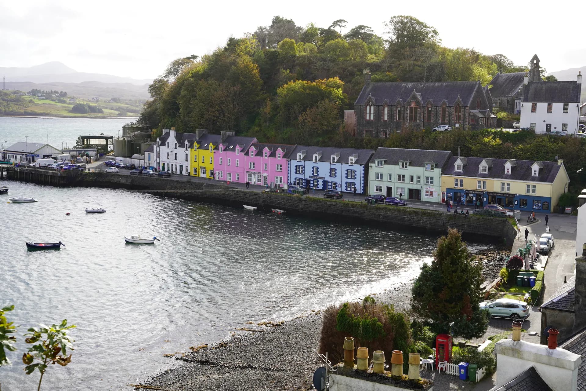 Portree Harbour with its colourful houses