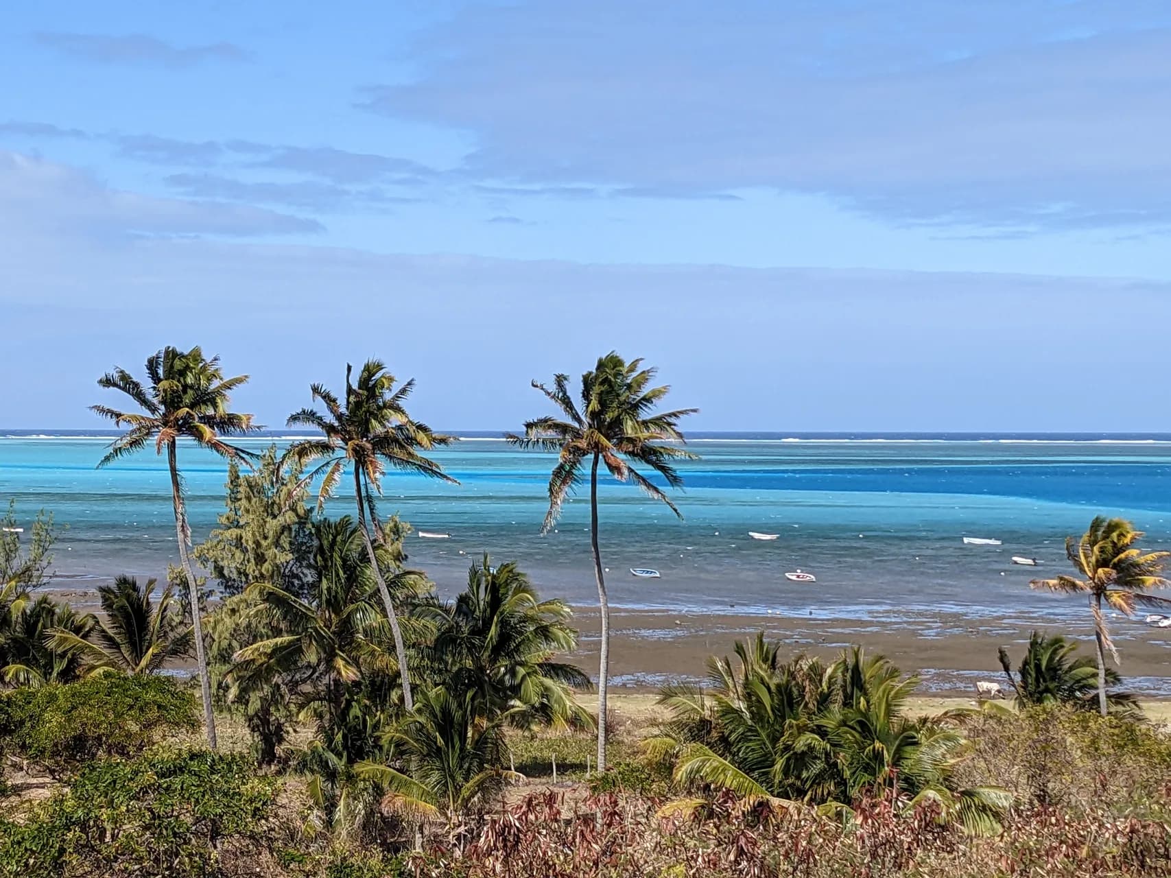 Vue sur le lagon au sud de l'île de Rodrigues