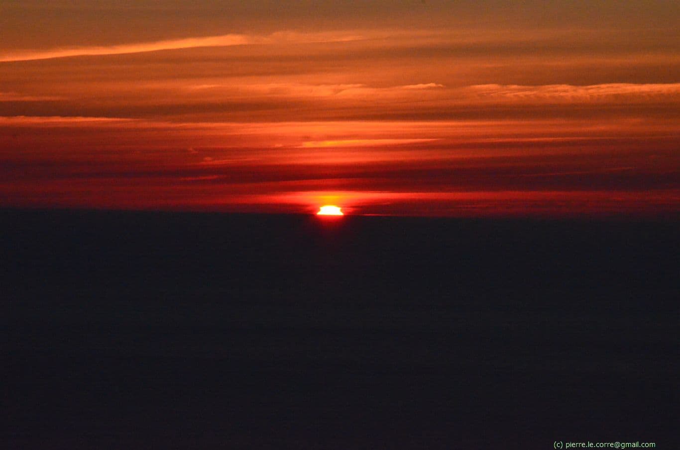 Coucher de soleil depuis la montagne Rishiri-zan