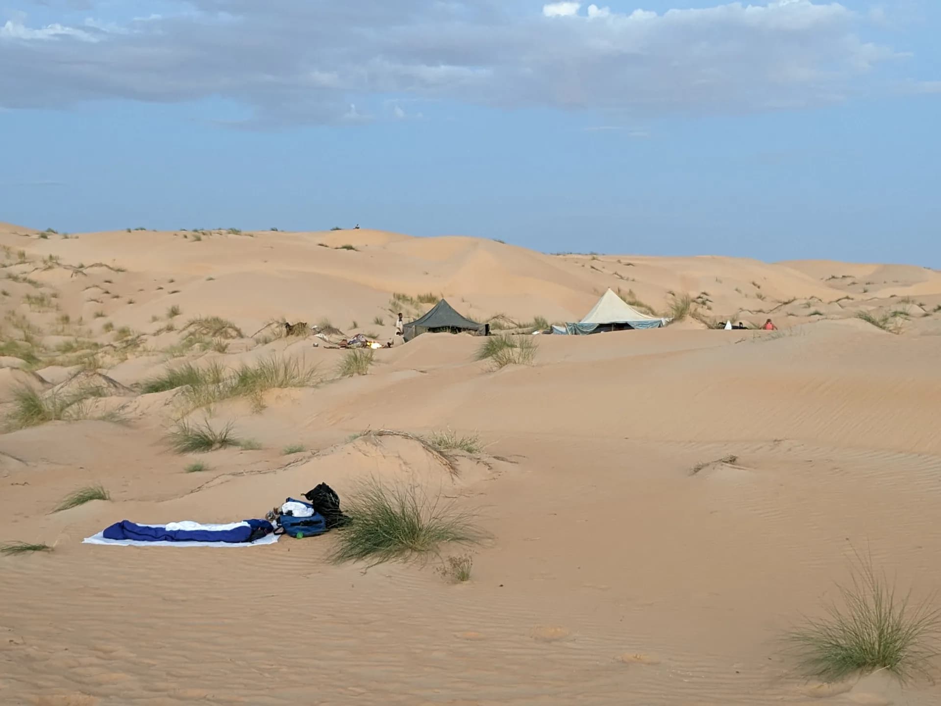 Our camp in the early morning, under the stars or in a tent