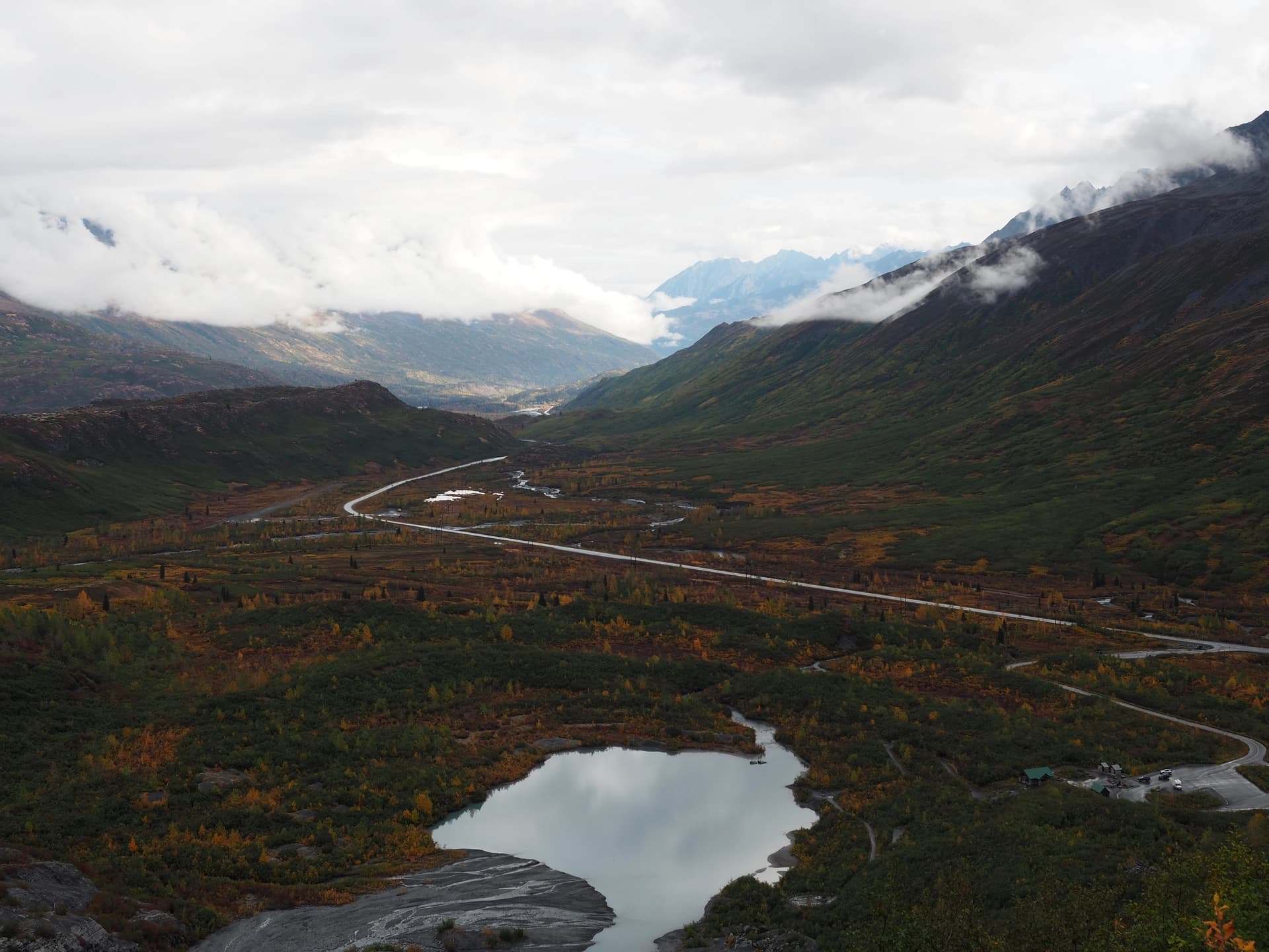 Photo depuis la crête de la moraine du glacier Worthington