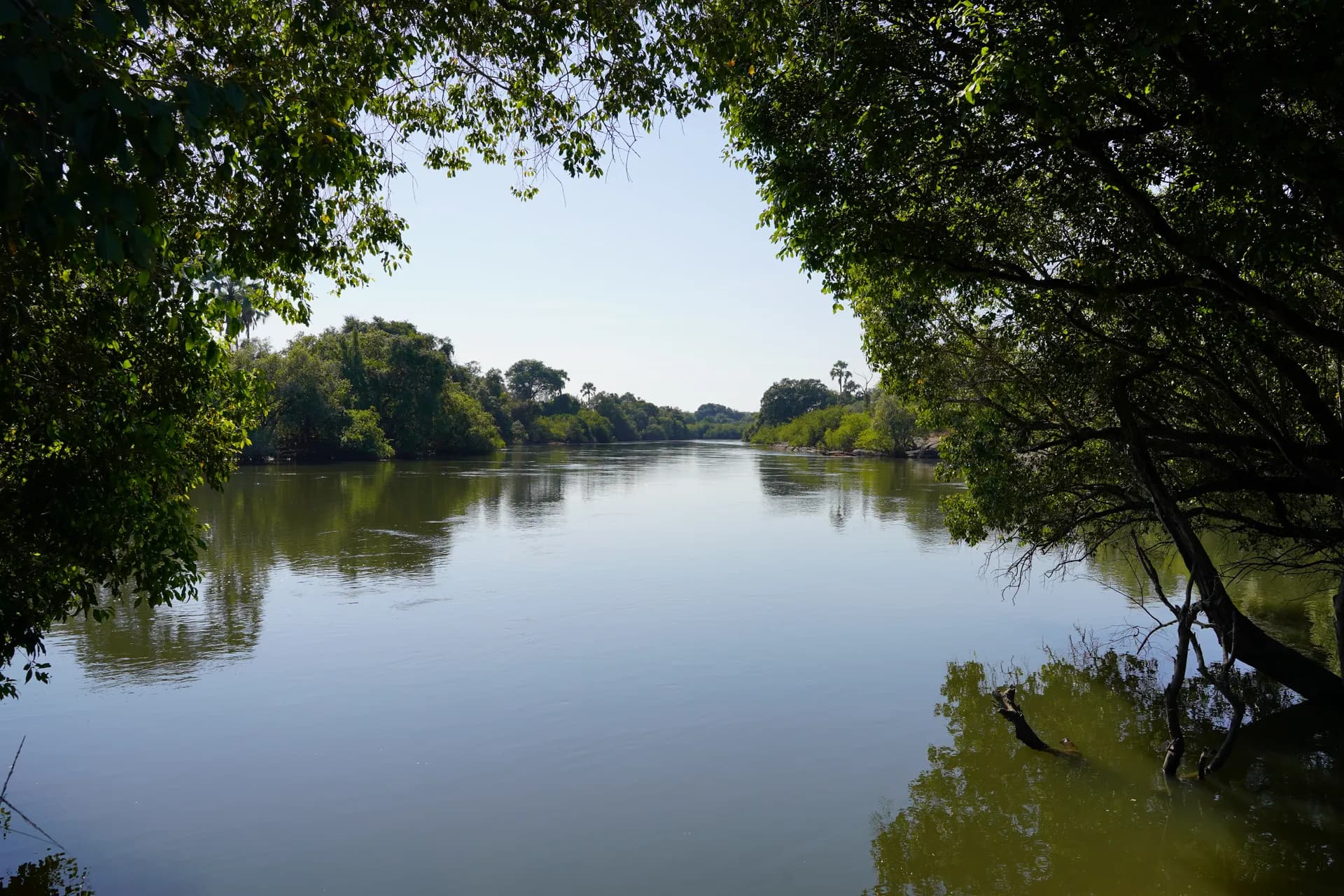 La vue du campsite sur la rivière Kafue